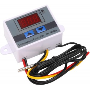 XH-W3001 - 220V Digital LED Temperature Controller- 10A Thermostat with Switch &amp; Display for Incubation and Fluid Temperature Control