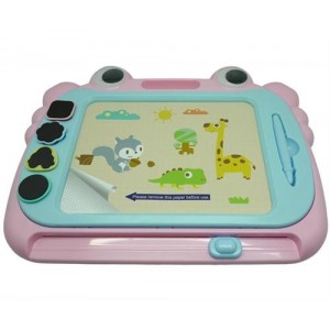 Brainware Large Magnetic Drawing or Writing Board with Stand - Pink