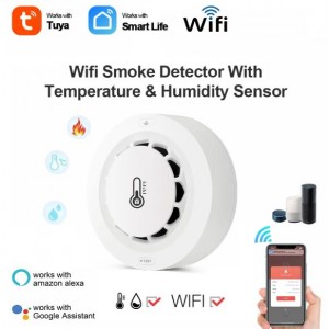 Tuya WIFI Smoke Sensor With Temperature &amp; Humidity Monitor
