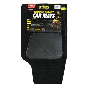 Shield Universal 4x4 Charcoal Ribbed 4 Piece Carpets