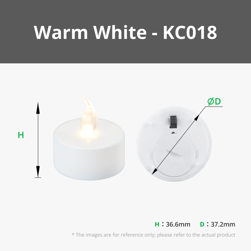 Bambu Lab - D37.2x36.6mm LED Flame Tea Light Candle Set (12pcs