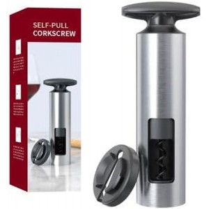 Self Pull Cork Screw Wine Opener (Stainless Steel) with paper cutter