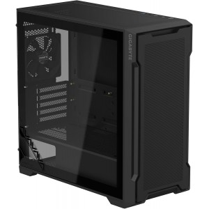GIGABYTE C102 Glass - Black Mid Tower PC Gaming Case- Tempered Glass- PSU Shroud- 2X 120mm Fans