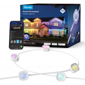 Govee 30m RGBIC Outdoor Lights with 60 LED Lights- 75 Modes- Waterproof Smart Control