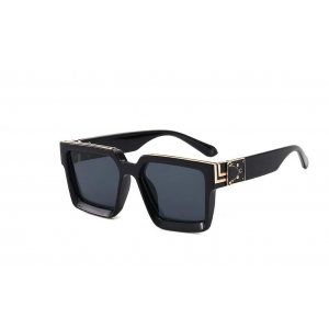 Oversized Square Frame Sunglasses - Black