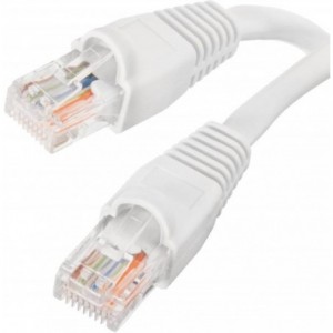 Acconet CAT6 UTP Flylead- 1 Meter- Straight- Stranded Cable- Moulded Boots and Plugs- White