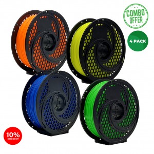 SA Filament PLA UV Neon Combo Pack - Blaze Orange / Lunar Yellow / Luminous Blue / Luminous Green Filament 1kg 1.75mm