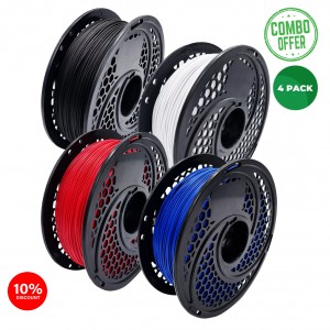 SA Filament PLA + PETG SPEED Combo Pack - PLA Black / PLA White / PETG Speed Red / PETG Speed Blue Filaments 1kg 1.75mm