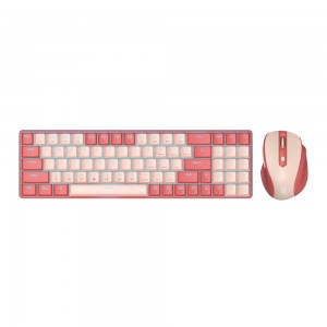 Redragon BS8772 Wireless Keyboard and Mouse Combo - Red/Pink
