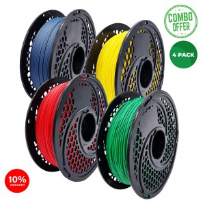 SA Filament PLA + PETG Speed Combo Pack - PLA Air-Force Blue / PLA Yellow / PETG Speed Red / PETG Speed Green Filament 1kg 1.75mm
