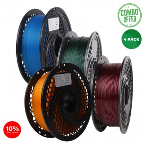 SA Filament PLA + PETG Combo Pack - PLA Trans Blue / PLA Trans Orange / PETG Trans Green / PETG Trans Deep Red Filament 1kg 1.75mm