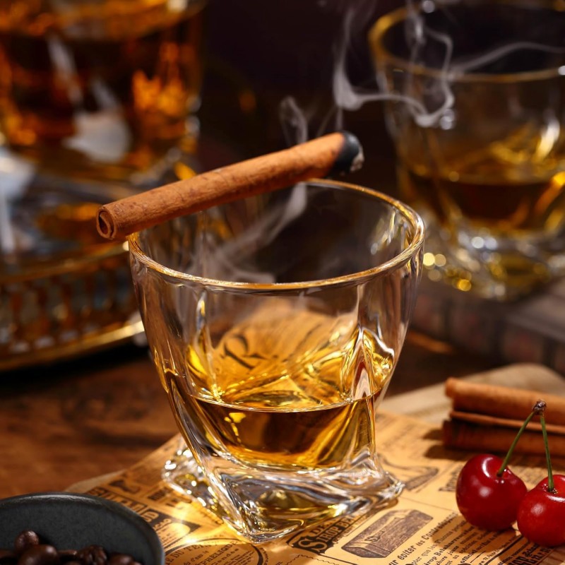 Whiskey Rocks Glass Set In Gift Box - Includes 2 Crystal Bourbon
