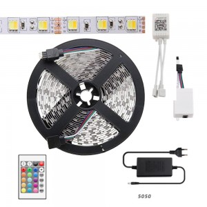 5050 RGB LED Strip Lights with IR 24-Button Remote