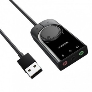 UGREEN USB-A to 3.5mm External Stereo Sound Adapter - Black