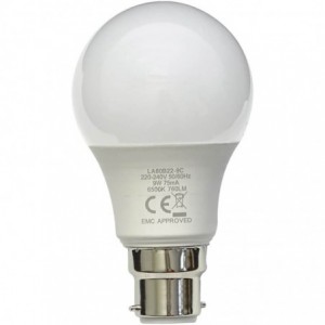 9W A60 B22 LED Lamp 6000K