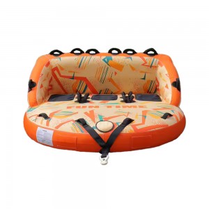 Towable Watersports Inflatable Tube - 3 Person - Orange