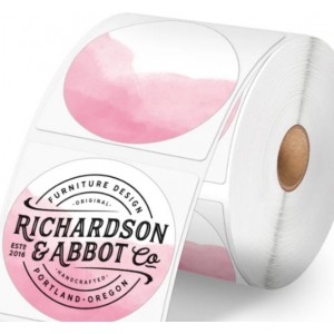 2 inch Thermal Labels - 500pc/roll- Pink/White