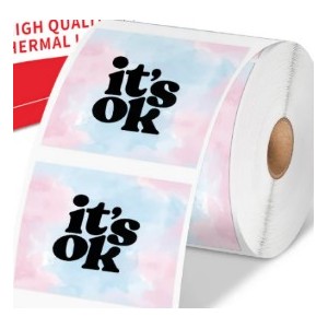 2 inch Thermal Labels - 500pc/roll- Pink/Blue
