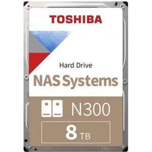 Toshiba N300 8TB 3.5" 7200rpm SATA3 6Gb/s 512MB Cache NAS Hard Disk Drive- 1 to 8 Drive bays supported- 4.17 ms average Latency