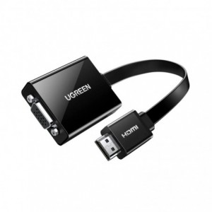 UGREEN HDMI to VGA Adapter- with 3.5mm Audio and Power Port - Black