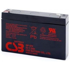 CSB Sealed Lead Acid Battery 6volt 7.2a/h/40.8W GP672