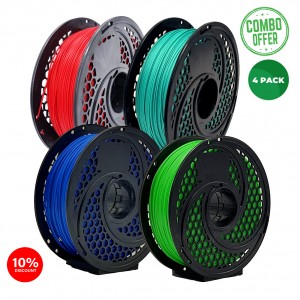 SA Filament PLA Combo Pack - Red / UV Neon Luminous Blue / UV Neon Luminous Green / PLA Plus Chrome Green Filament 1kg 1.75mm