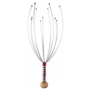 Casey 12 Fingers Scalp Massager Red