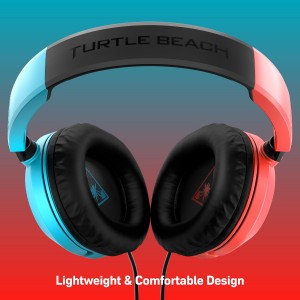 Turtle Beach Recon 50 Gaming Headset for Nintendo Switch- Xbox Series X|S- Xbox One- PS5- PS4- PlayStation- Mobile- &amp; PC with 3.5mm – Removable Mic- 40mm Speakers – Red/Blue