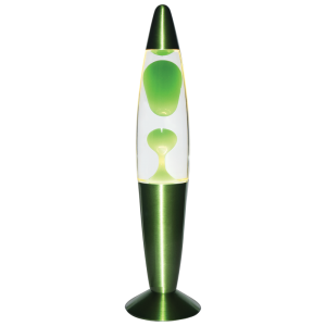Brightstar Lava Lamp with Satin Green Base Green and Clear