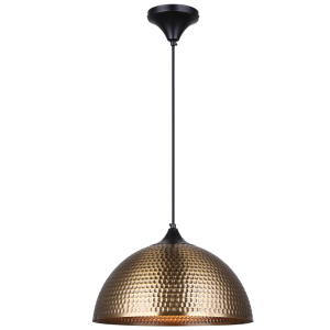 Brightstar PEN935 BK/AQ Metal Pendant with Hammered Metal Dome