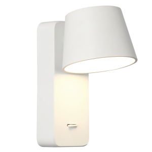 WB382 White Aluminium- Iron and Acrylic Wall Bracket with Moveable Head