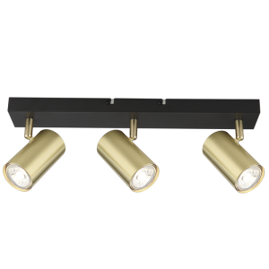 S418/3 Black/Gold Metal Spotlight