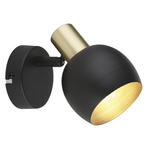 417/1 Black/Gold Metal Spotlight