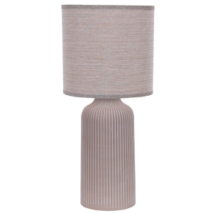 TL837 Brown Ceramic Base with Cream Fabric Shade