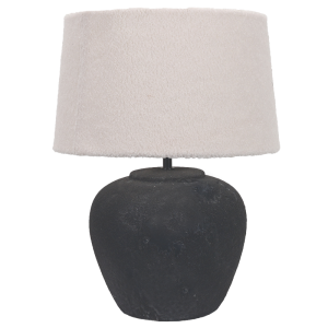 TL836 Black Ceramic Base with Cream Fabric Shade