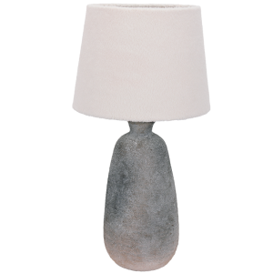 TL827 GREY STONE Ceramic Base with Fabric Shade