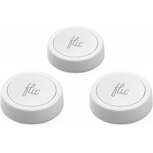 Flic Smart Button 3-Pack | Light Switch- Music Controller- Routine Trigger Compatible with Alexa- Matter- HomeKit- SmartThings | Easy to Install | Customizable | Wireless – White