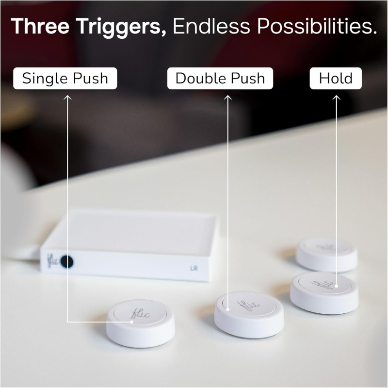 Smart Button Adapter Flic Smart Button 3-Pack | Light Switch- Music Controller- Routine ...