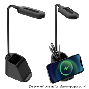 TL824 BLACK LED Table Lamp with Wireless Charging