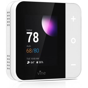 Vine Thermostat for Home with Touchscreen Color Display- WiFi Smart Thermostat Compatible with Alexa and Google Assistant- 7day/8period Programmable- Energy Saving- C-Wire Required