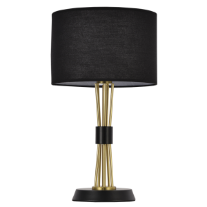 Table Light 692 Black Metal  with Black Fabric Shade