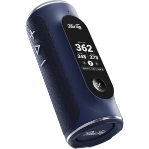 Blue Tees Golf Player+ GPS Speaker with Touchscreen - 40-000+ Courses- 10hr Battery- IPX7 Waterproof - Visual &amp; Audible Distance with Score Tracking