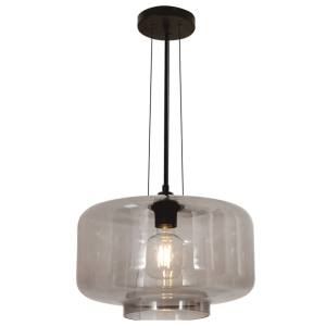 Metal Pendant with Smoke Colour Glass |PEN952 SMOKE