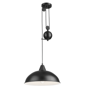 Metal Pendant with White Inner |PEN871 BLACK