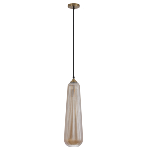 Metal and Amber Glass Pendant |PEN839 AMBER