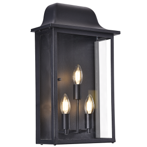 Metal- Aluminium and Clear Glass 3 x E14 IP54  LANTERN