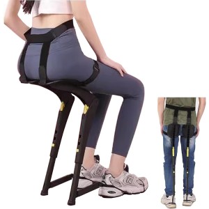 Chairless Chair Wearable Seat – Adjustable Height- Lightweight Ergonomic Leg Support – Supports up to 100kg – Ideal for Carpenters- Photographers- Chefs - Black