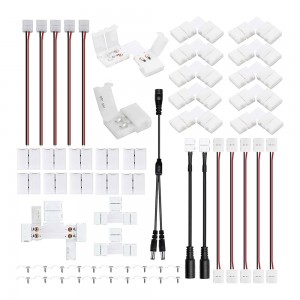 2 Pin 10mm LED Connector Kit for Single Color 5050 Led Strip Lights