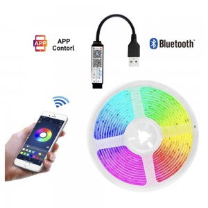 USB Powered RGB LED Strip Lights with Bluetooth - 3m Length