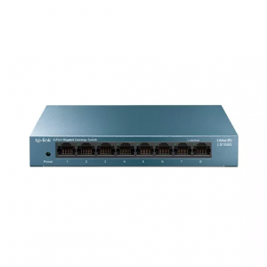 TP-Link LS108G 8-Port Desktop/Wallmount RJ45 Gigabit Ethernet Switch/Hub- Network Splitter- Plug and Play- Steel Case- Fanless